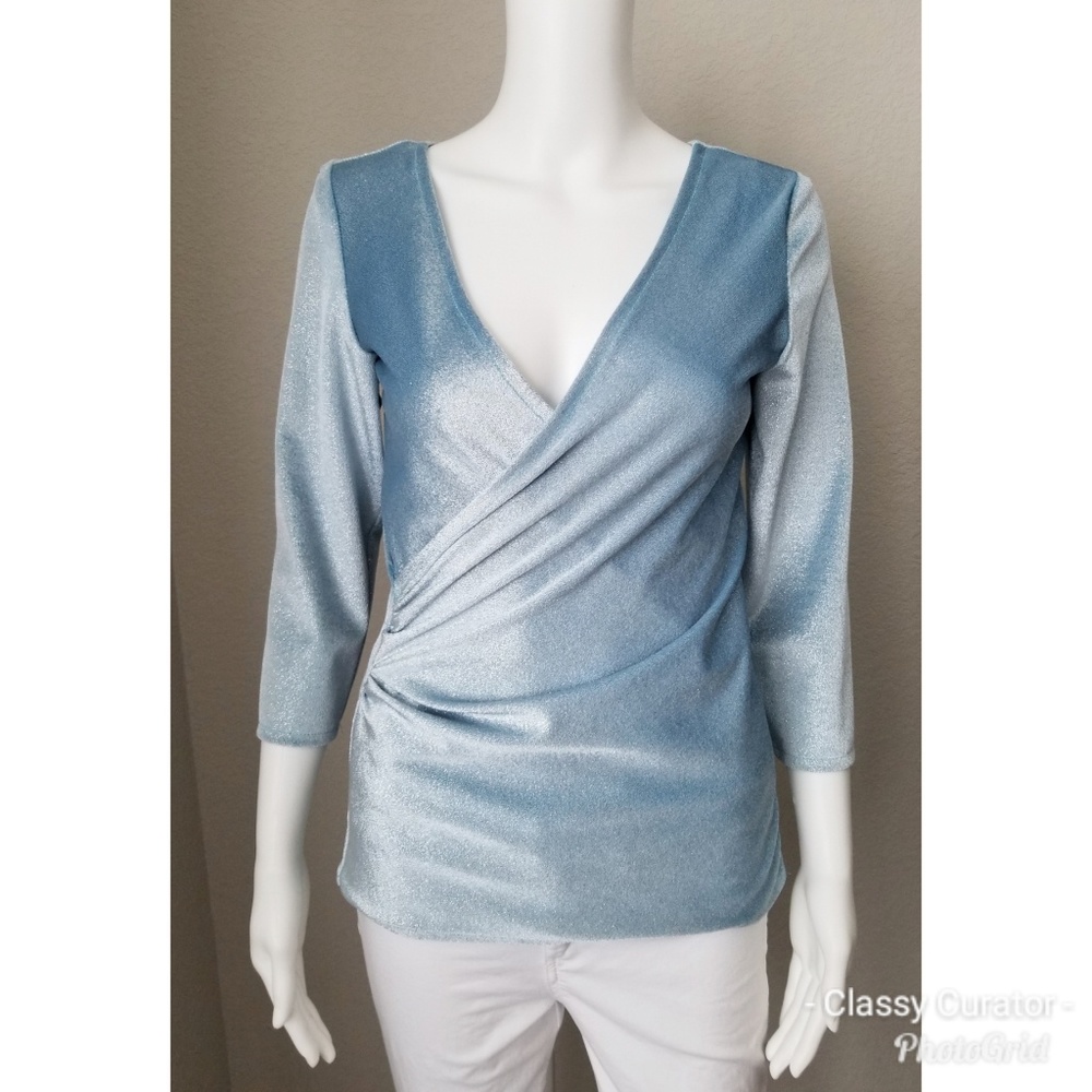 BOGO Shimmery light blue velour top
